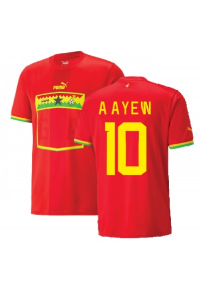 Ghana Andre Ayew #10 Jalkapallovaatteet Vieraspaita MM-kisat 2022 Lyhythihainen